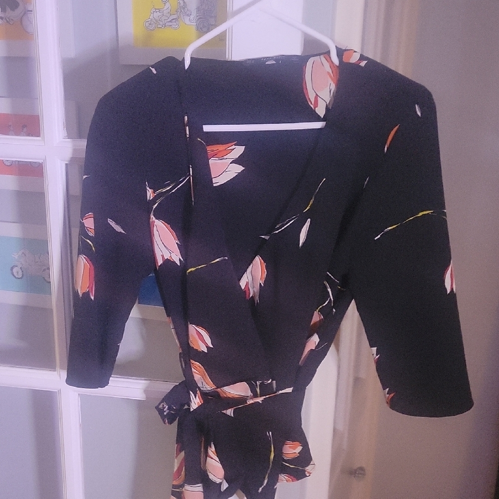 Zara Floral Wrap Top